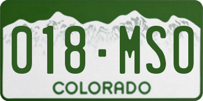 CO license plate 018MSO