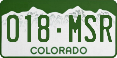 CO license plate 018MSR