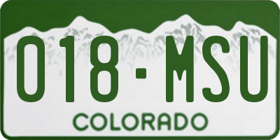 CO license plate 018MSU