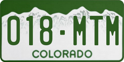 CO license plate 018MTM