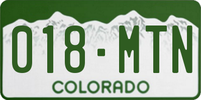 CO license plate 018MTN