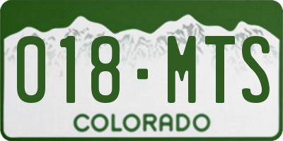 CO license plate 018MTS