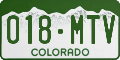 CO license plate 018MTV