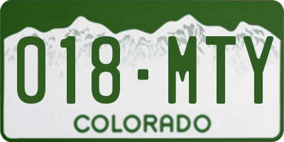 CO license plate 018MTY