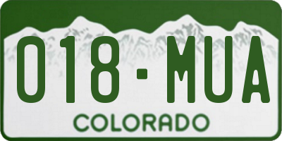 CO license plate 018MUA