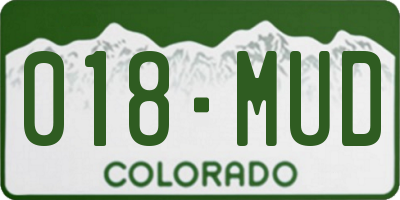 CO license plate 018MUD