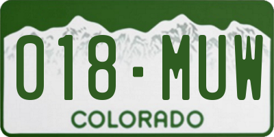 CO license plate 018MUW