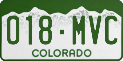 CO license plate 018MVC