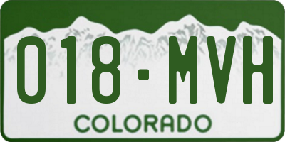 CO license plate 018MVH
