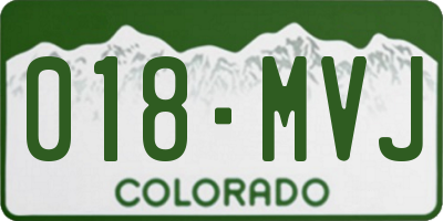 CO license plate 018MVJ