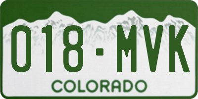 CO license plate 018MVK