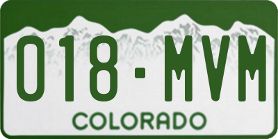CO license plate 018MVM
