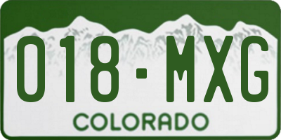 CO license plate 018MXG