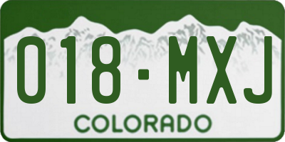 CO license plate 018MXJ
