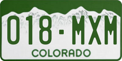 CO license plate 018MXM