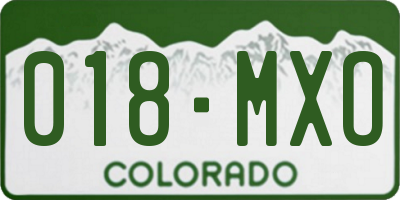 CO license plate 018MXO
