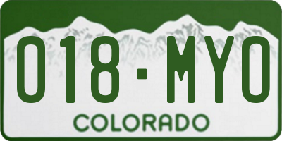 CO license plate 018MYO