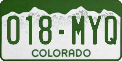 CO license plate 018MYQ