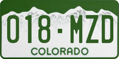 CO license plate 018MZD