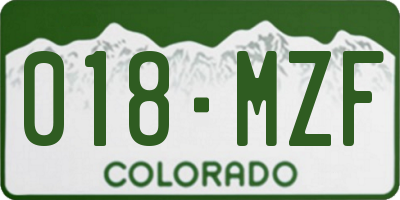 CO license plate 018MZF