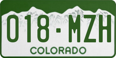 CO license plate 018MZH