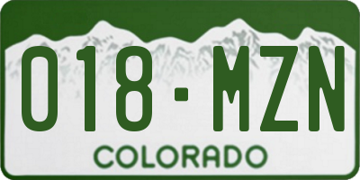 CO license plate 018MZN