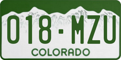 CO license plate 018MZU