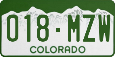CO license plate 018MZW