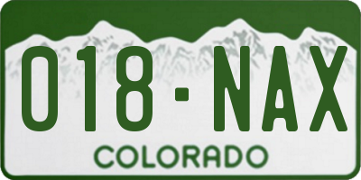 CO license plate 018NAX