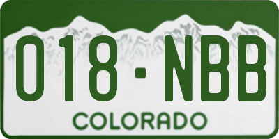 CO license plate 018NBB