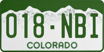 CO license plate 018NBI