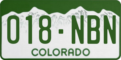 CO license plate 018NBN