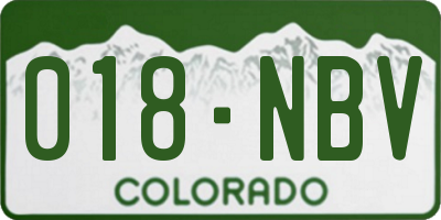 CO license plate 018NBV