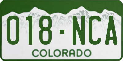 CO license plate 018NCA