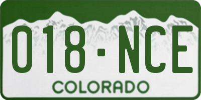 CO license plate 018NCE