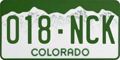 CO license plate 018NCK