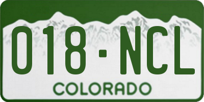 CO license plate 018NCL