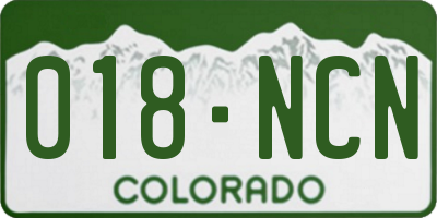 CO license plate 018NCN