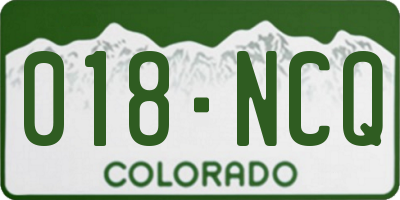 CO license plate 018NCQ