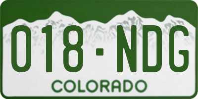 CO license plate 018NDG