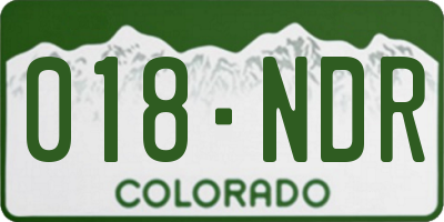 CO license plate 018NDR