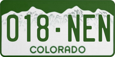 CO license plate 018NEN