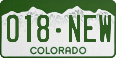 CO license plate 018NEW