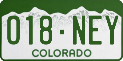 CO license plate 018NEY
