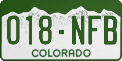 CO license plate 018NFB
