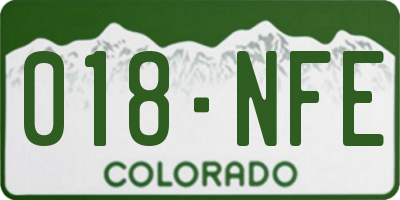 CO license plate 018NFE