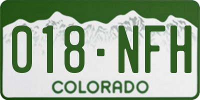 CO license plate 018NFH