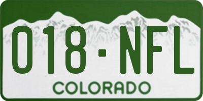 CO license plate 018NFL