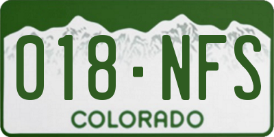 CO license plate 018NFS