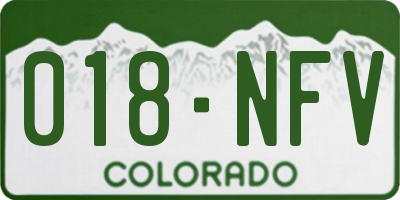 CO license plate 018NFV